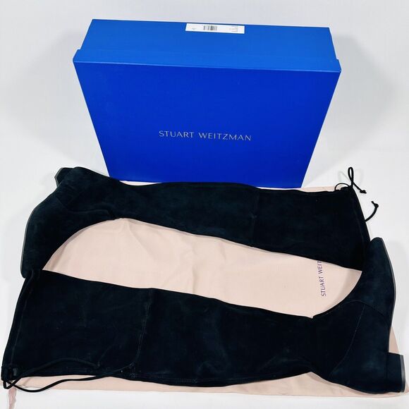 NIB Stuart Weitzman Genna 25 City US 7 Over-The-Knee Boots Black Suede $895 - Picture 4 of 7